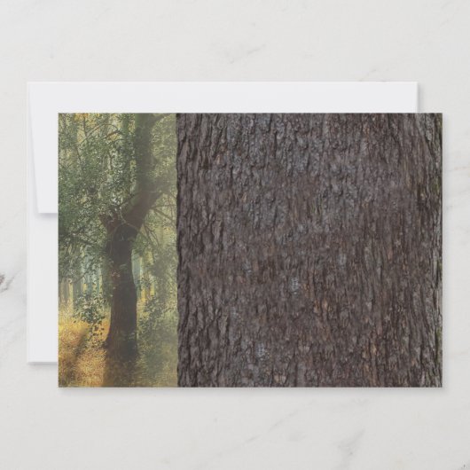 Carved Heart Tree Wedding | Rustige String Lights Kaart (Achterkant)