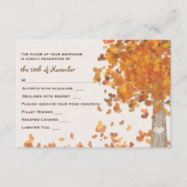 Carved Initialen Tree Weddenschap RSVP-reactiekaar RSVP Kaartje
