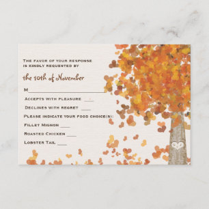 Carved Initialen Tree Weddenschap RSVP-reactiekaar RSVP Kaartje
