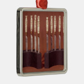 Carved Knife Handles die Engelse monarchen tonen Metalen Ornament (Rechts)