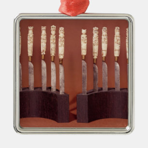 Carved Knife Handles die Engelse monarchen tonen Metalen Ornament