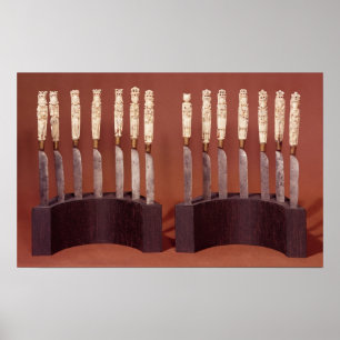 Carved Knife Handles die Engelse monarchen tonen Poster