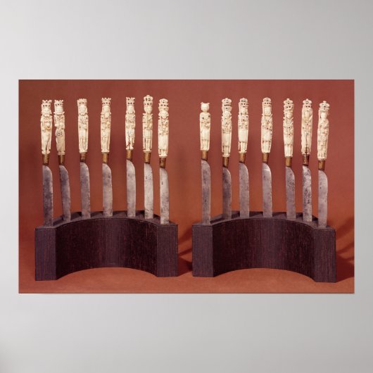 Carved Knife Handles die Engelse monarchen tonen Poster (Voorkant)