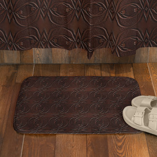 Carved lether Kijk bruin, naadloos patroon Badmat