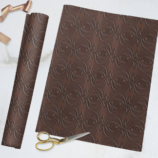 Carved lether Kijk bruin, naadloos patroon Cadeaupapier