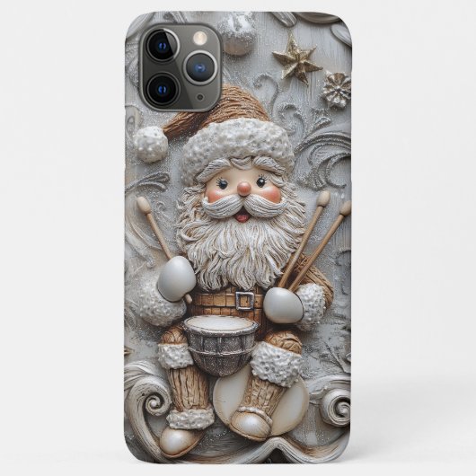Carved Look Santa Claus Drummer Case-Mate iPhone Case (Achterkant)