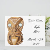 Carved Maori Tiki Face Thunder_Cove (Staand voorkant)