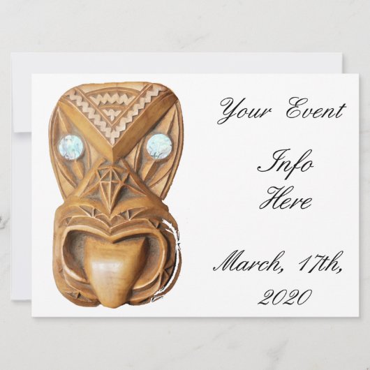 Carved Maori Tiki Face Thunder_Cove (Voorkant)