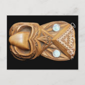 Carved Maori Tiki Face Thunder_Cove Briefkaart (Voorkant)