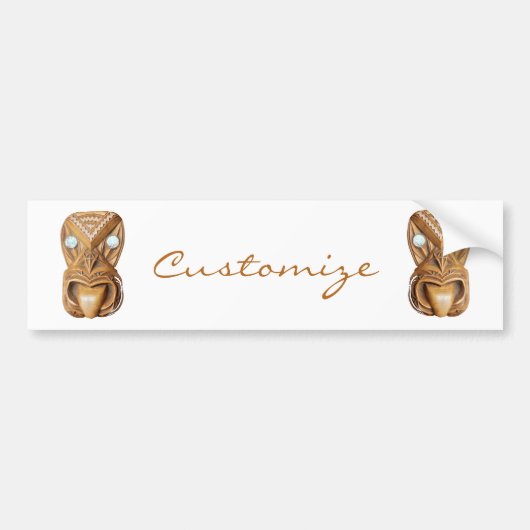 Carved Maori Tiki Face Thunder_Cove Bumpersticker (Voorkant)