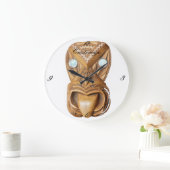 Carved Maori Tiki Face Thunder_Cove Grote Klok (Huis)