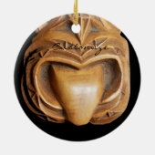 Carved Maori Tiki Face Thunder_Cove Keramisch Ornament (Achterkant)