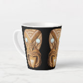 Carved Maori Tiki Face Thunder_Cove Latte Mok (Linkerhoek)