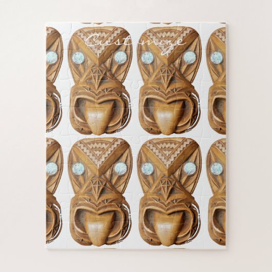 Carved Maori Tiki Face Thunder_Cove Legpuzzel (Verticaal)
