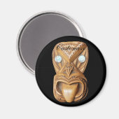Carved Maori Tiki Face Thunder_Cove Magneet (Voorkant / Achterkant)