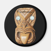 Carved Maori Tiki Face Thunder_Cove Magneet (Voorkant)