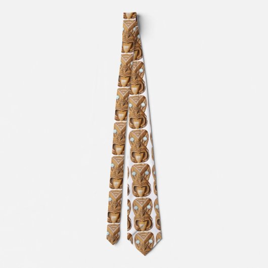 Carved Maori Tiki Face Thunder_Cove Stropdas (Achterkant)