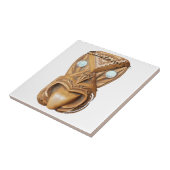 Carved Maori Tiki Face Thunder_Cove Tegeltje (Zijkant)