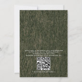 Carved Oak Tree Country Rustic QR Code Wedding Kaart (Achterkant)