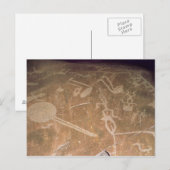 Carved petroglyph die cijfers afgeeft briefkaart (Voorkant / Achterkant)