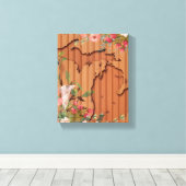 Carved Pine Wood Michigan | Floral Canvas Afdruk (Insitu (Houten vloer))