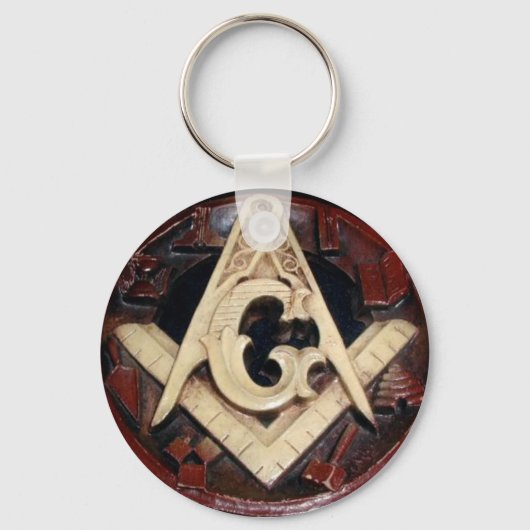 Carved Plaque Masonic Sleutelhanger (Voorkant)