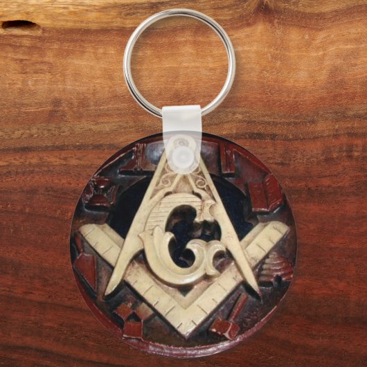 Carved Plaque Masonic Sleutelhanger (Voorkant)