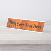 Carved Polka Dot Zebra Bureau Naambordje (Voorkant)