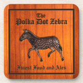 Carved Polka Dot Zebra English Pub Bier Onderzetter (Voorkant)