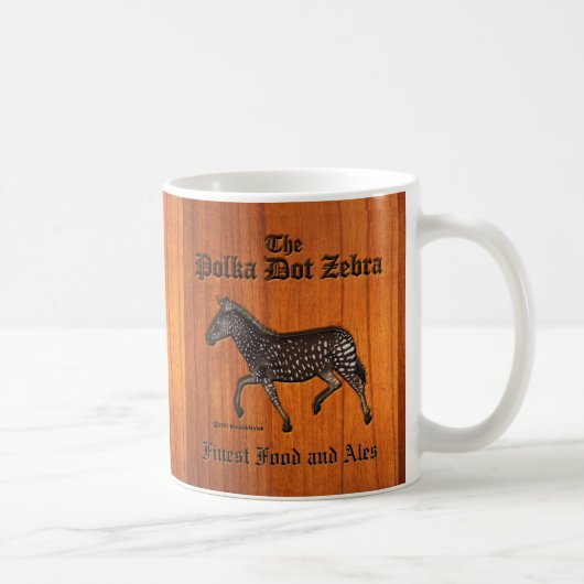 Carved Polka Dot Zebra English Pub Koffiemok (Rechts)