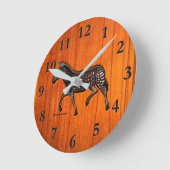 Carved Polka Dot Zebra  Ronde Klok (Hoek)