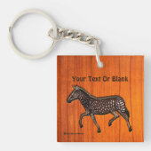 Carved Polka Dot Zebra Sleutelhanger (voorkant)