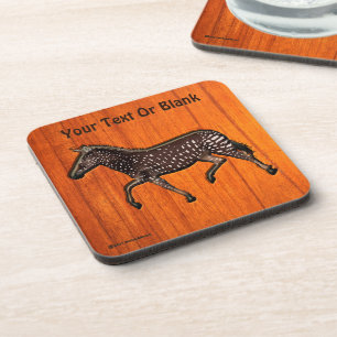 Carved Polka Dot Zebra Square Bier Onderzetter