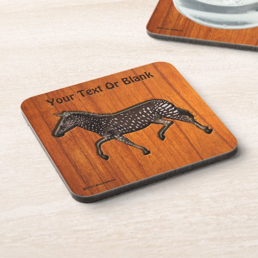 Carved Polka Dot Zebra Square Bier Onderzetter (Linkerzijde)