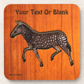 Carved Polka Dot Zebra Square Bier Onderzetter (Voorkant)