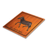 Carved Polka Dot Zebra Tegeltje (Zijkant)