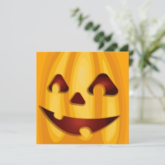 Carved pomkin glimlachend Halloween design (Staand voorkant)