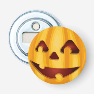 Carved pomkin glimlachend Halloween design Button Flesopener