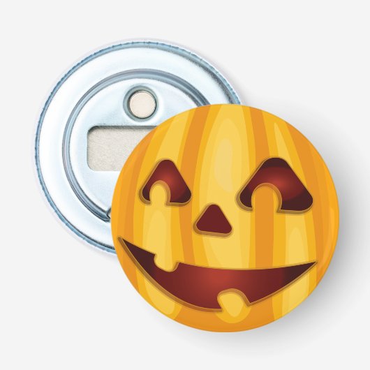 Carved pomkin glimlachend Halloween design Button Flesopener (Voorkant)
