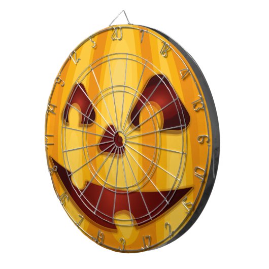 Carved pomkin glimlachend Halloween design Dartbord (Voorkant Rechts)