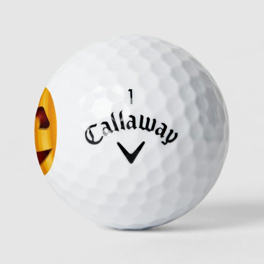 Carved pomkin glimlachend Halloween design Golfballen (Logo)