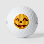 Carved pomkin glimlachend Halloween design Golfballen (Voorkant)