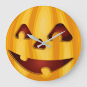Carved pomkin glimlachend Halloween design Grote Klok (Voorkant)