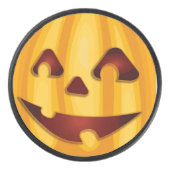Carved pomkin glimlachend Halloween design Hockey Puck (Voorkant)