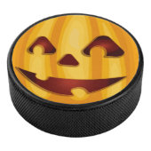 Carved pomkin glimlachend Halloween design Hockey Puck (3/4)