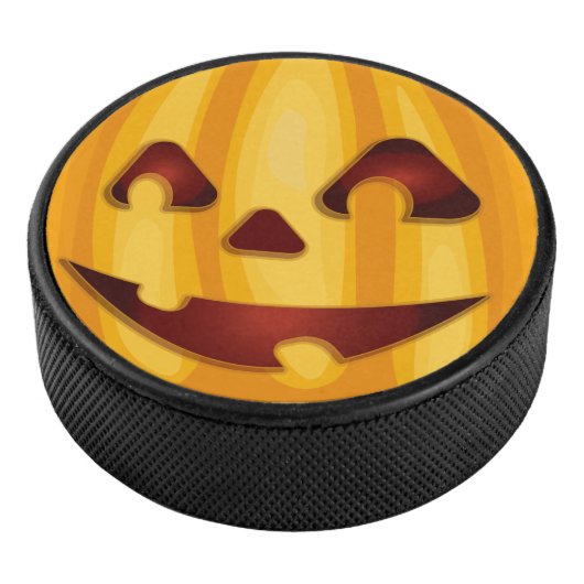 Carved pomkin glimlachend Halloween design Hockey Puck (3/4)