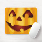 Carved pomkin glimlachend Halloween design Muismat (Met muis)