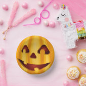 Carved pomkin glimlachend Halloween design Papieren Kommen (Feest)