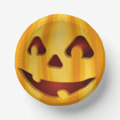 Carved pomkin glimlachend Halloween design Papieren Kommen (Voorkant)