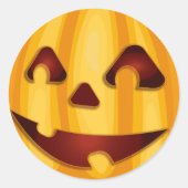 Carved pomkin glimlachend Halloween design Ronde Sticker (Voorkant)